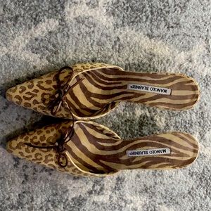 Cheetah print Manolo Blahnik kitten heels.